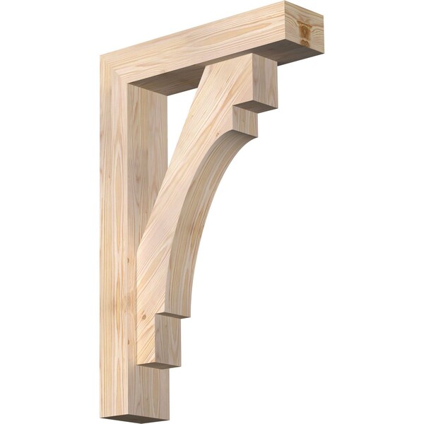 Ekena Millwork Merced Block Smooth Bracket w/ Offset Brace, Douglas Fir, 5 1/2"W x 22"D x 34"H BKT0604X22X34MRC05SDF - main